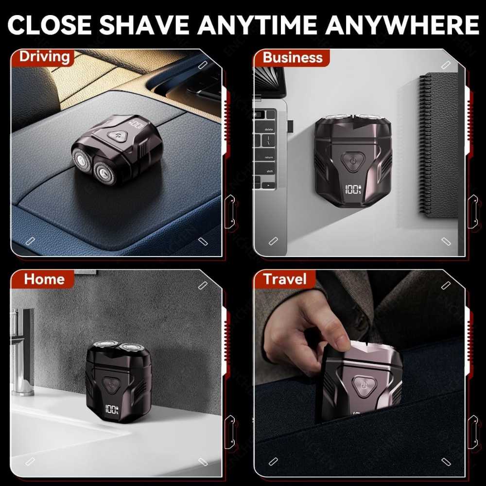 Waterproof Rechargeable Portable Shaver with Multi-Functional Display